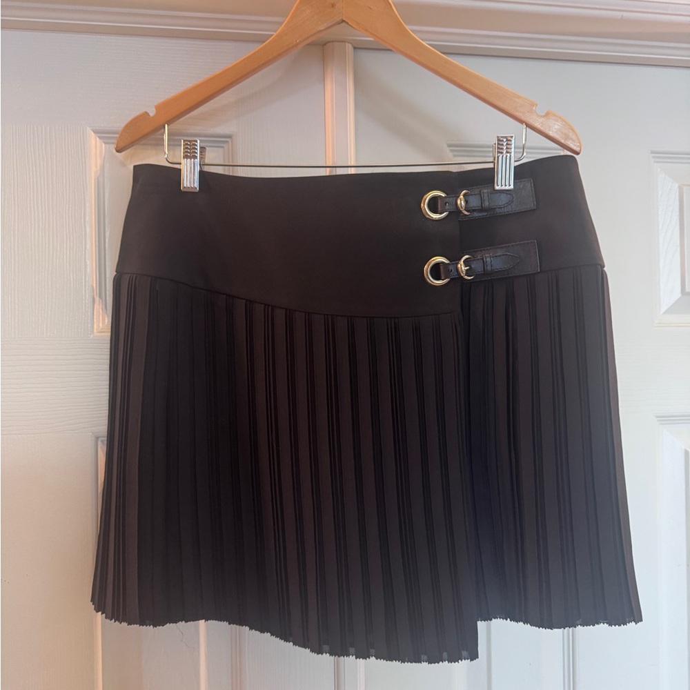 Gucci Black Mini Skirt with Buckle Accents - Picture 1 of 11